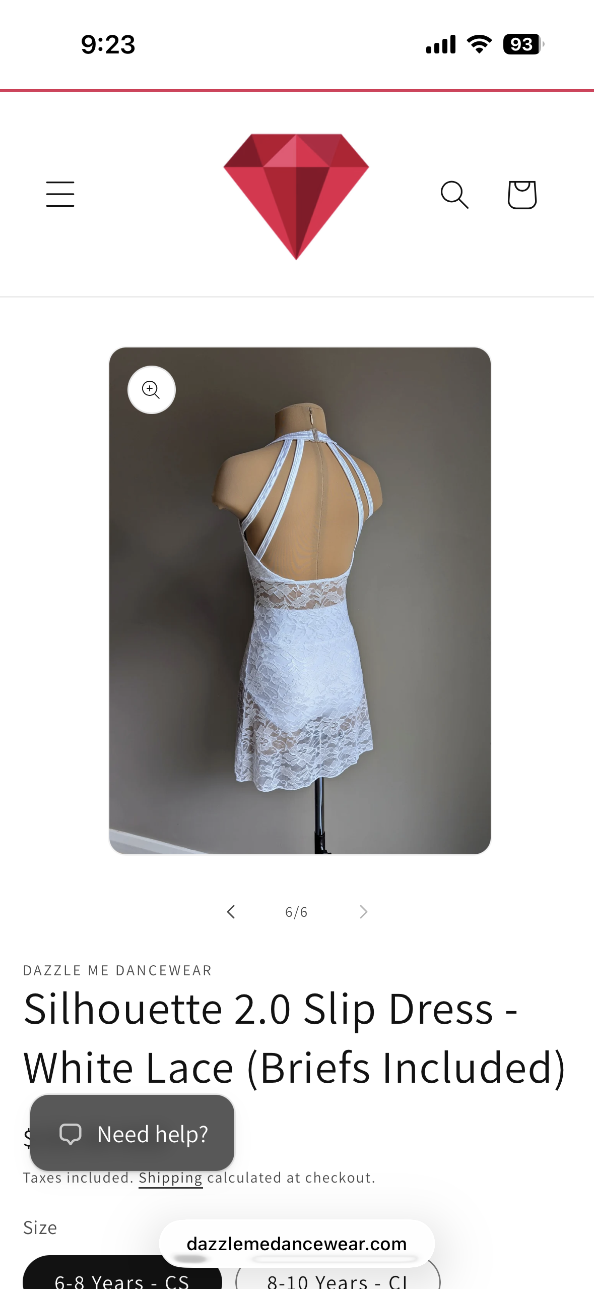 Silhouette 2.0 Slip Dress- White Lace (Briefs Included)