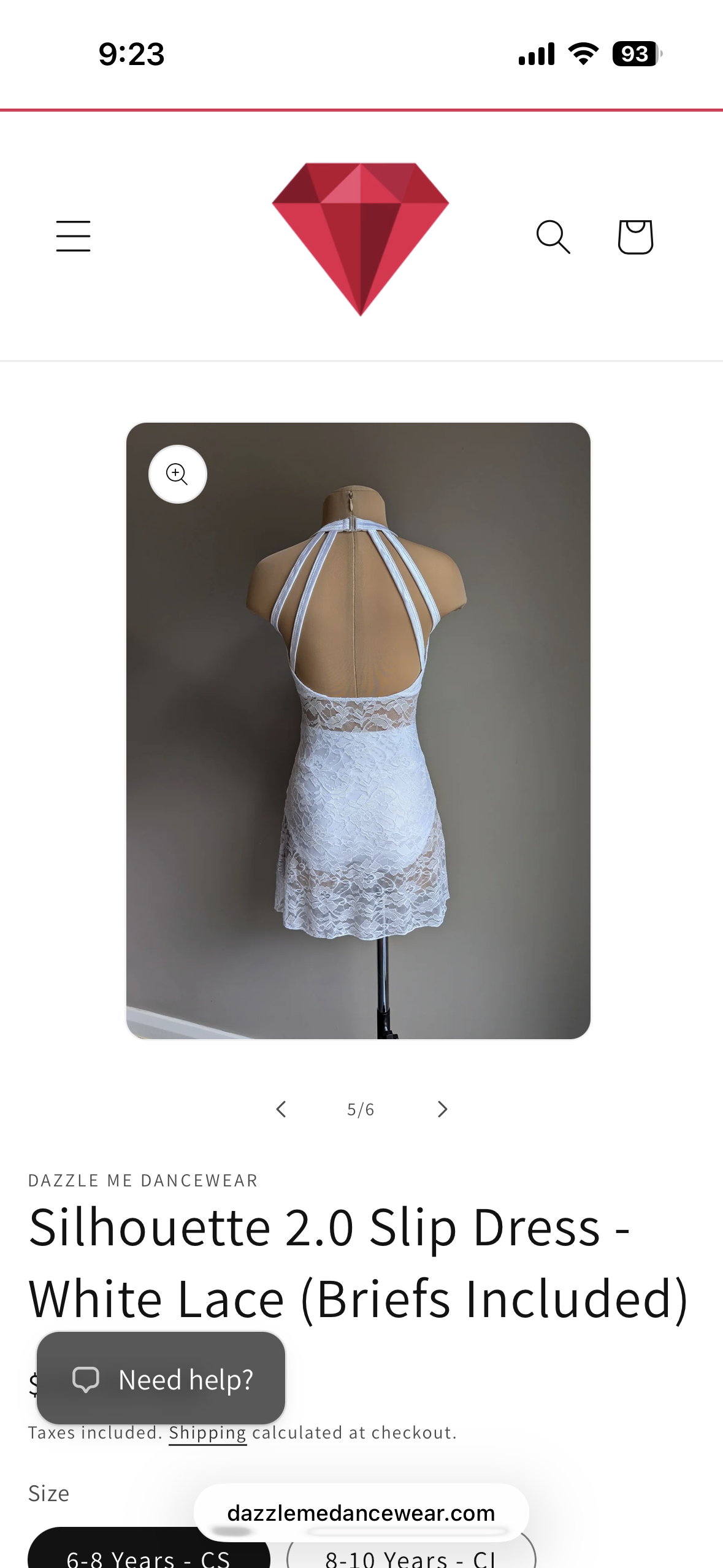 Silhouette 2.0 Slip Dress- White Lace (Briefs Included)