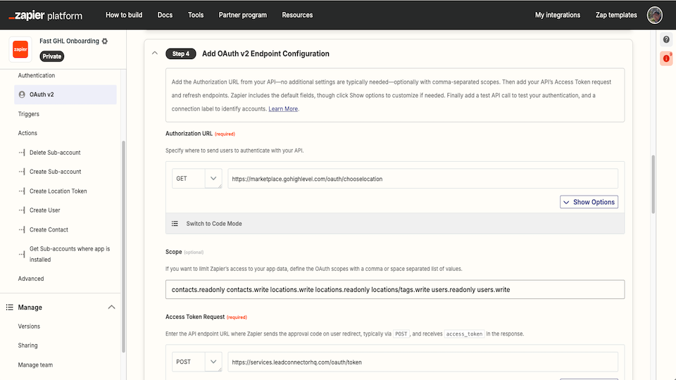 GoHighLevel marketplace - GHL integration - Fast Onboarding