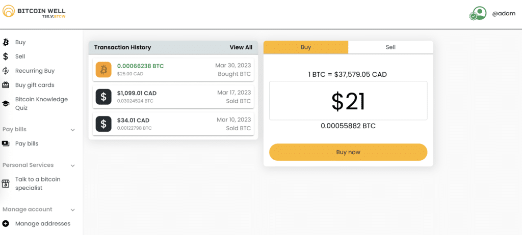 Bitcoin Well self-custody Bitcoin platform