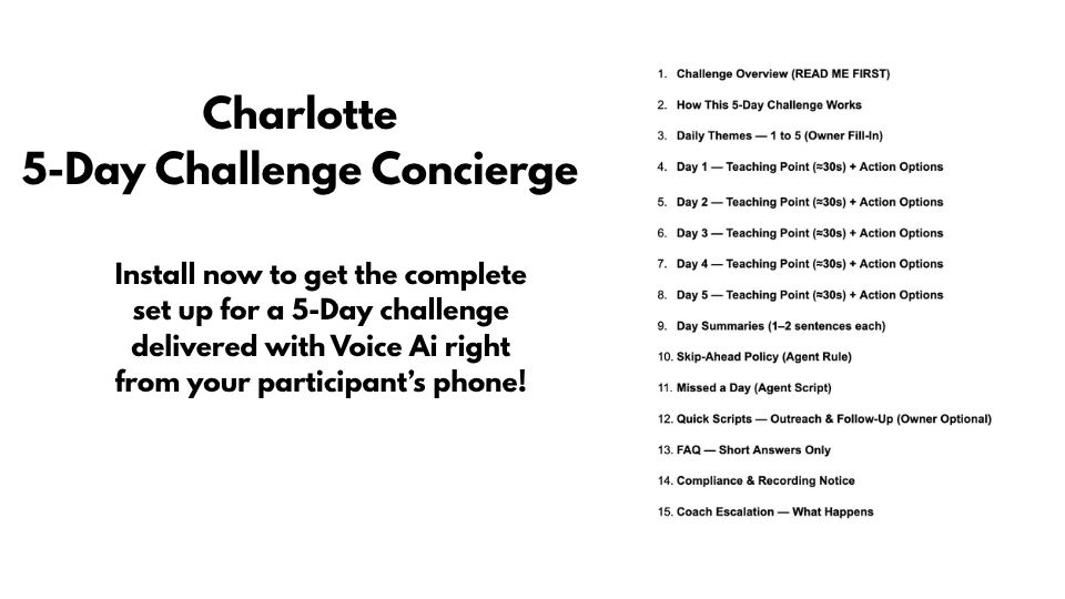 GoHighLevel marketplace - GHL integration - 5-Day Challenge Voice Ai