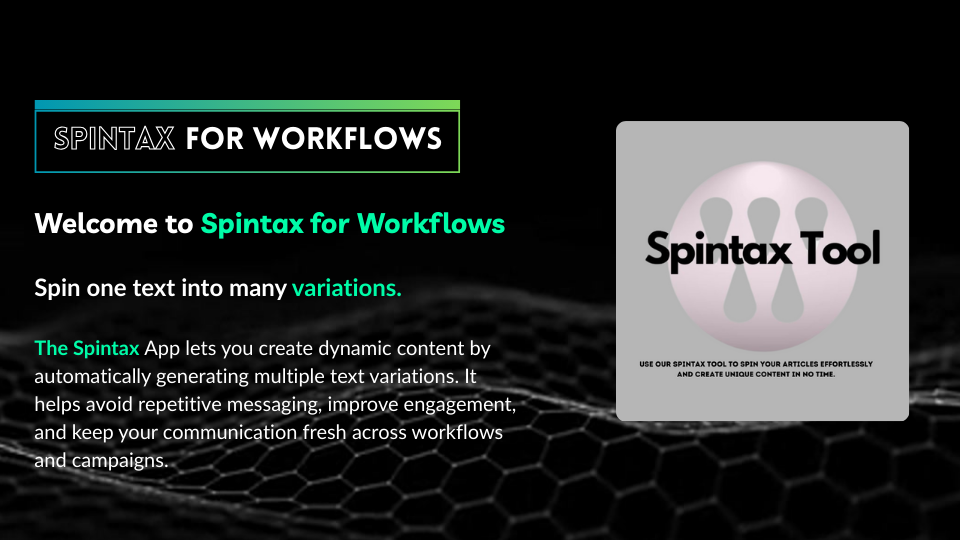 GoHighLevel marketplace - GHL integration - Spintax For Workflow