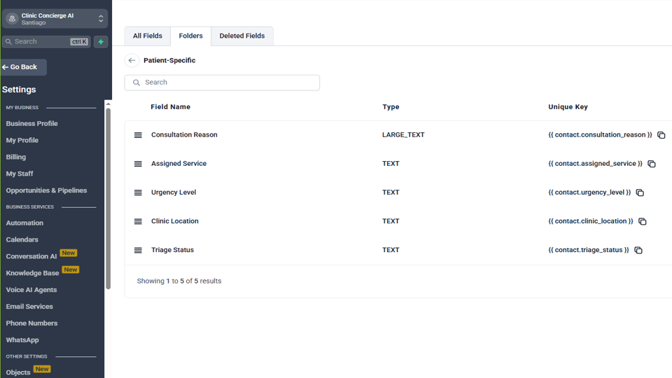 GoHighLevel marketplace - GHL integration - Clinic Concierge AI