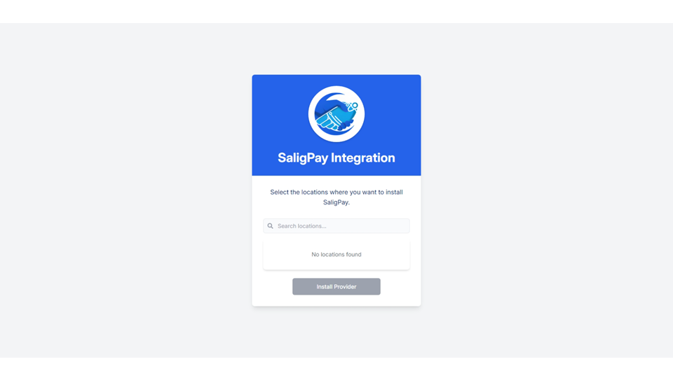 GoHighLevel marketplace - GHL integration - SaligPay