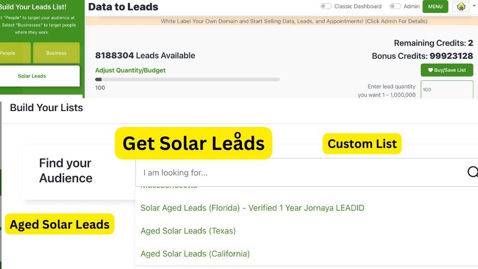 GoHighLevel marketplace - GHL integration - Aged Solar Leads