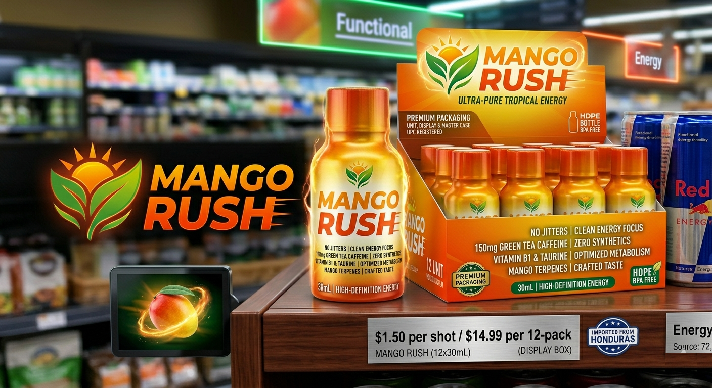 MangoRush | Natural Mango Energy Shot | Series A $9M | US & Latin America