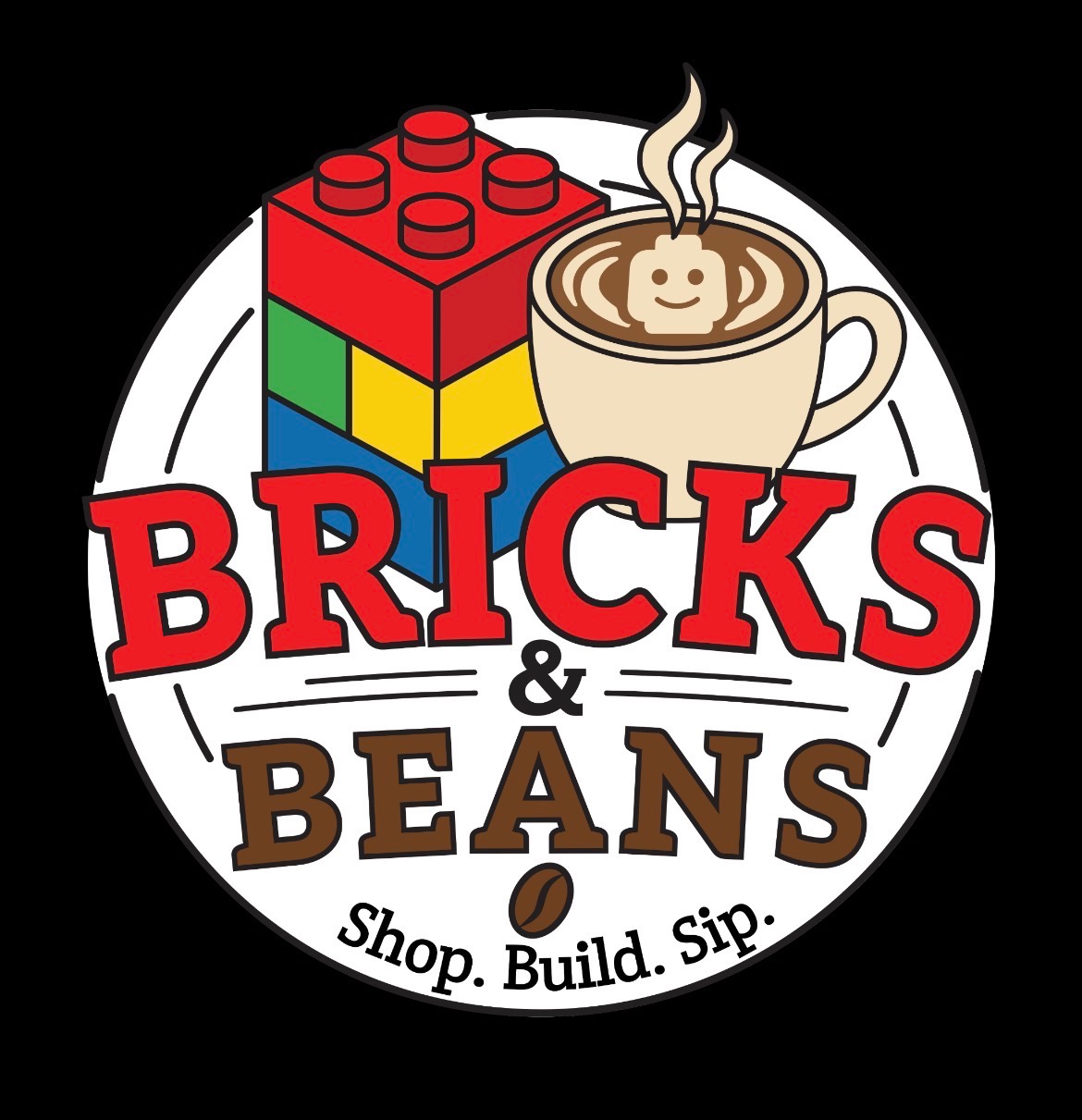 Bricks & Beans logo - Shop. Build. Sip.