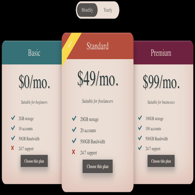 GoHighLevel marketplace - GHL integration - Nice looking Pricing table Annual toggle