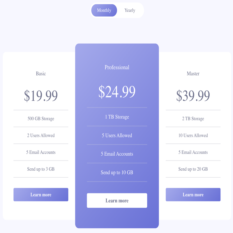 GoHighLevel marketplace - GHL integration - Pricing table Annual Toggle