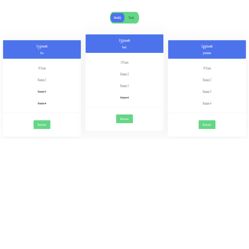GoHighLevel marketplace - GHL integration - Pricing template with special offer Annual toggle