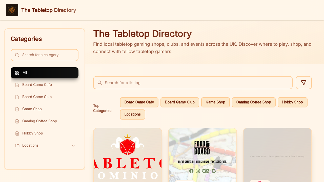 The Tabletop Directory