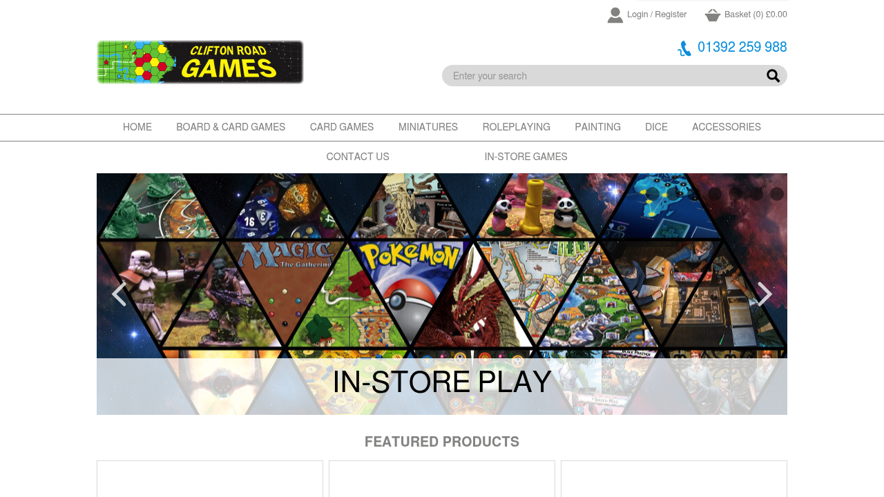 Clifton Road Games Exeter shop