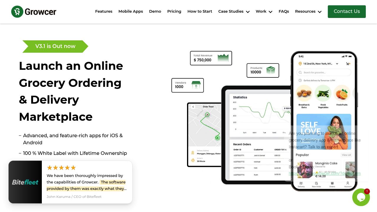 Desktop screenshot of Growcer software interface