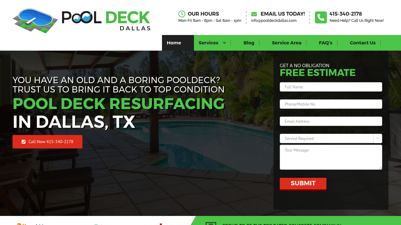 Pool Deck Resurfacing Dallas