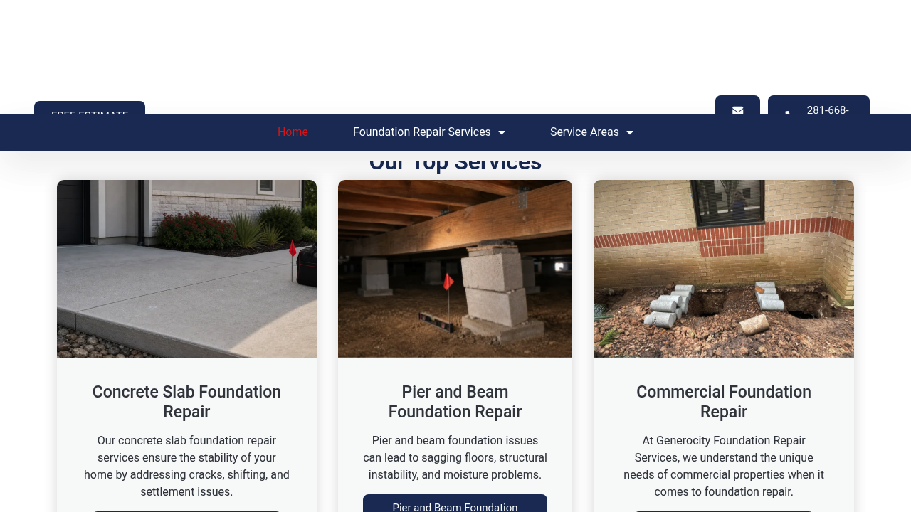 Generocity Foundation Repair Of Kemah professional foundation repair services