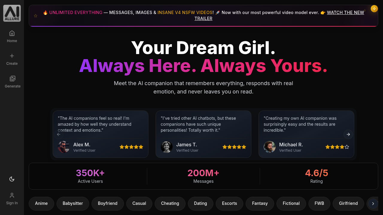 aiAllure | Create Your AI Companion & Personalized Virtual Girlfriend