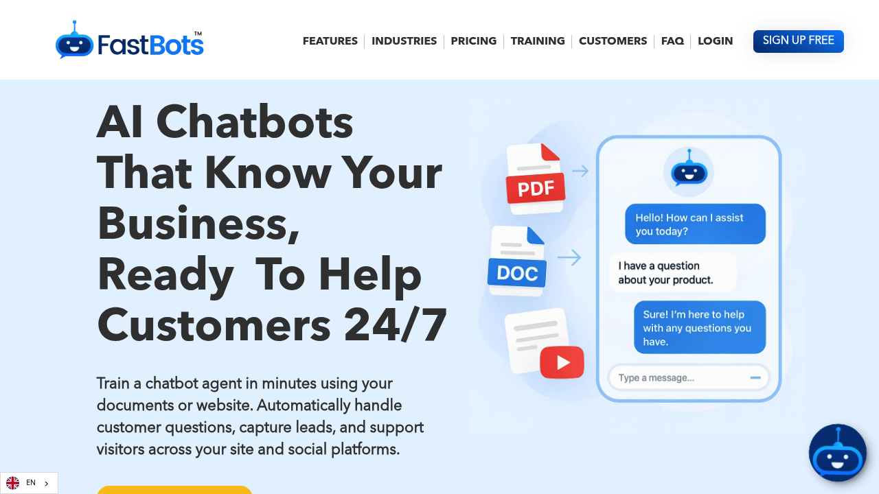 Desktop screenshot of Custom AI Chatbot Builder - AI Customer Service ChatBots software interface
