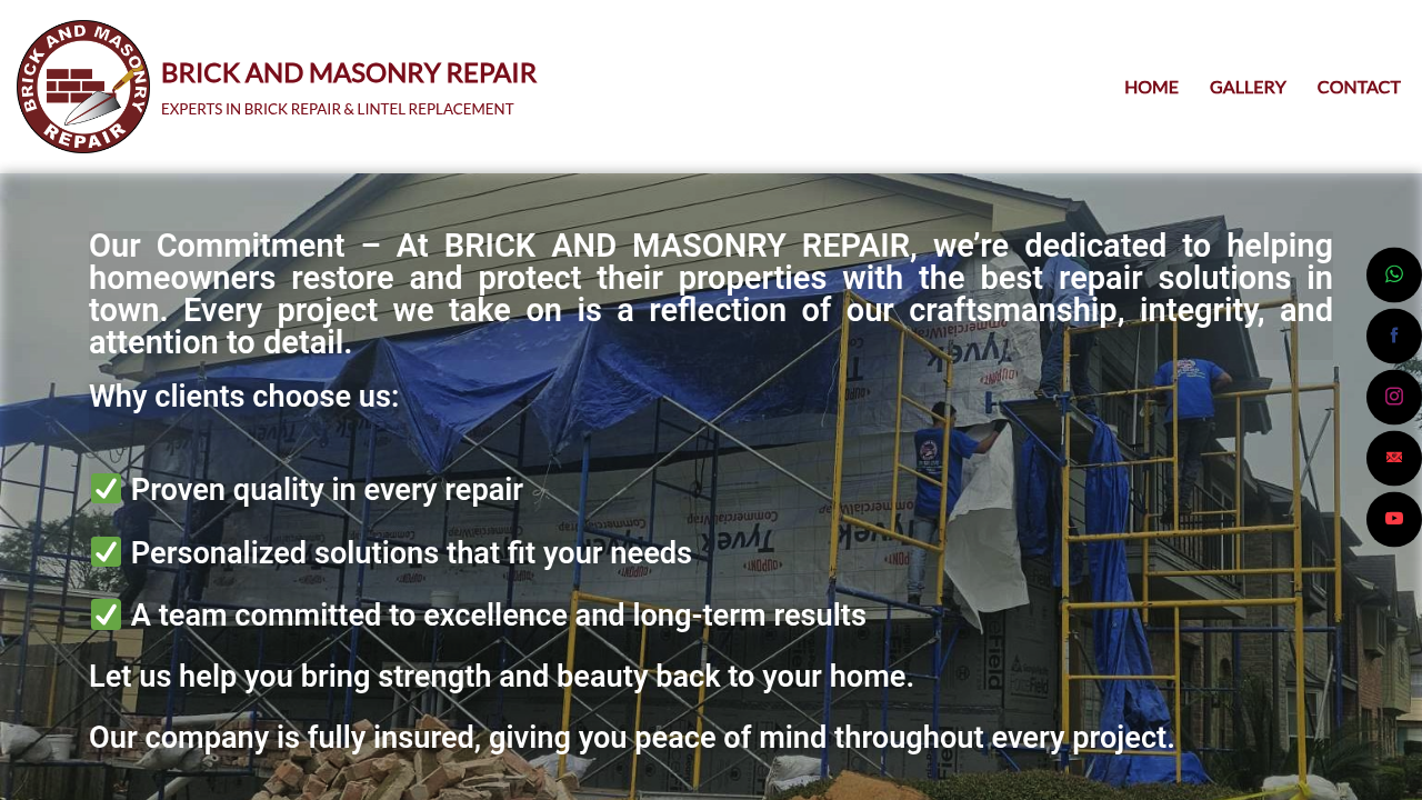 Brick and masonry repair professional masonry services