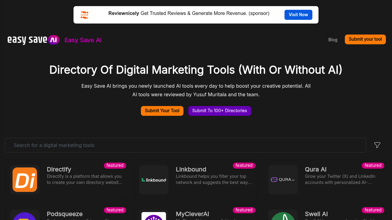 Directory Of Digital Marketing Tools ( With Or Without AI)