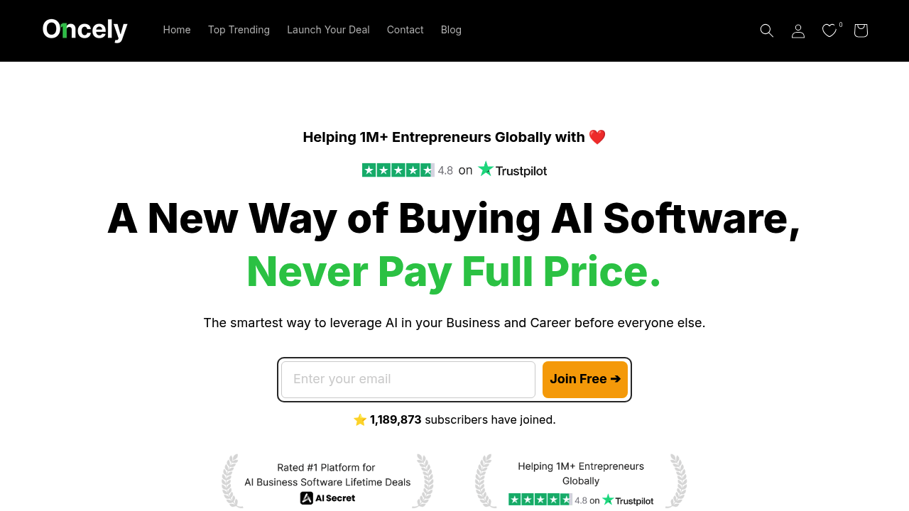 Oncely – The #1 AI Software Deals Marketplace