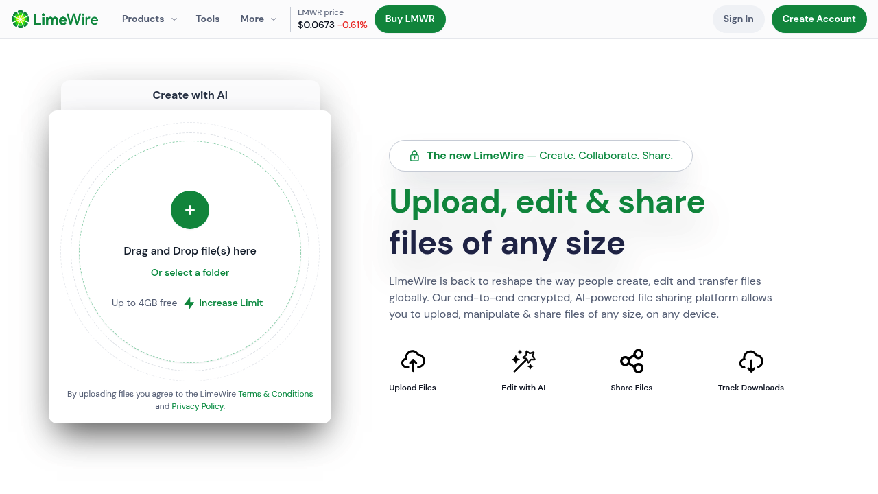 LimeWire | Share Files - Secure File Upload Platform