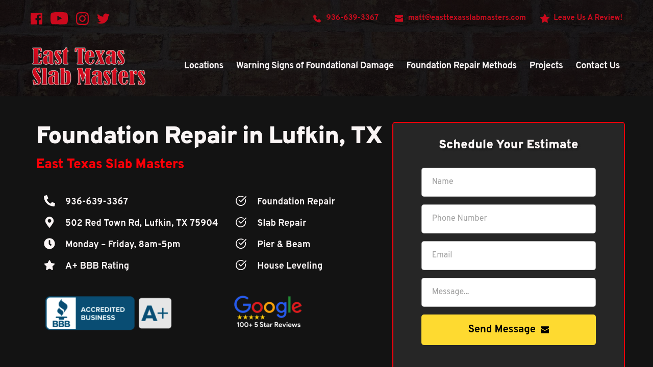 East Texas Slab Masters professional foundation repair services