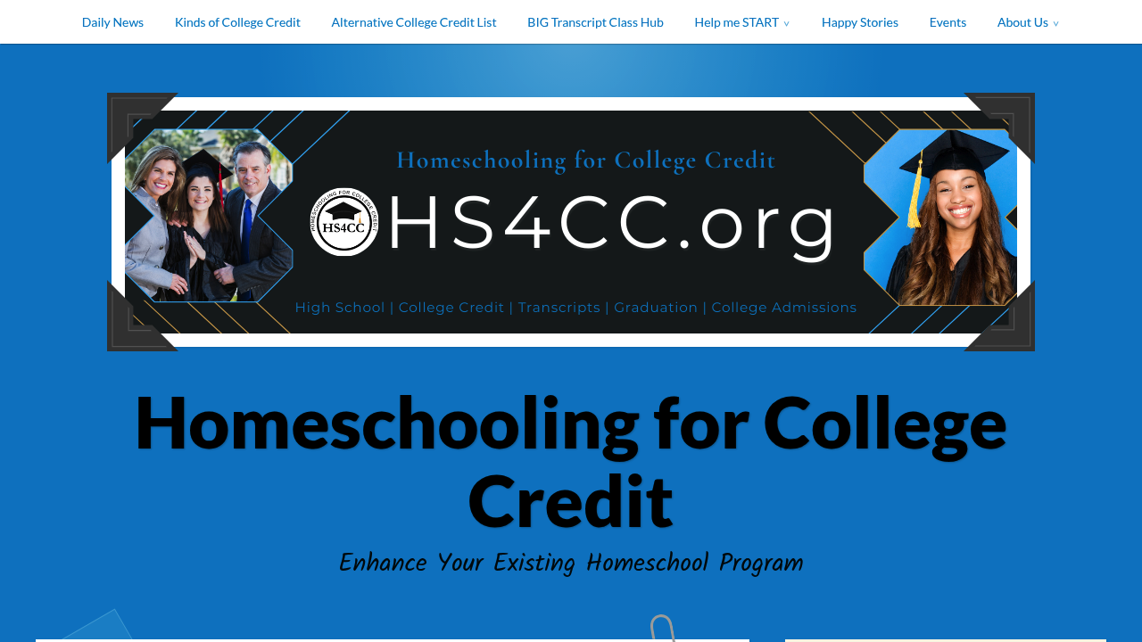 Homeschooling For College Credit - HS4CC