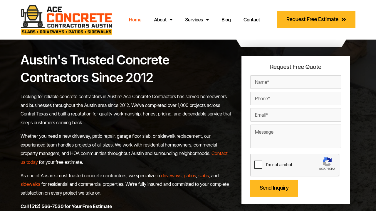 Ace Concrete Contractors Austin professional concrete services