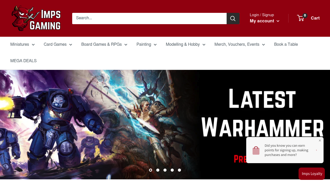 Imps Gaming tabletop retailer