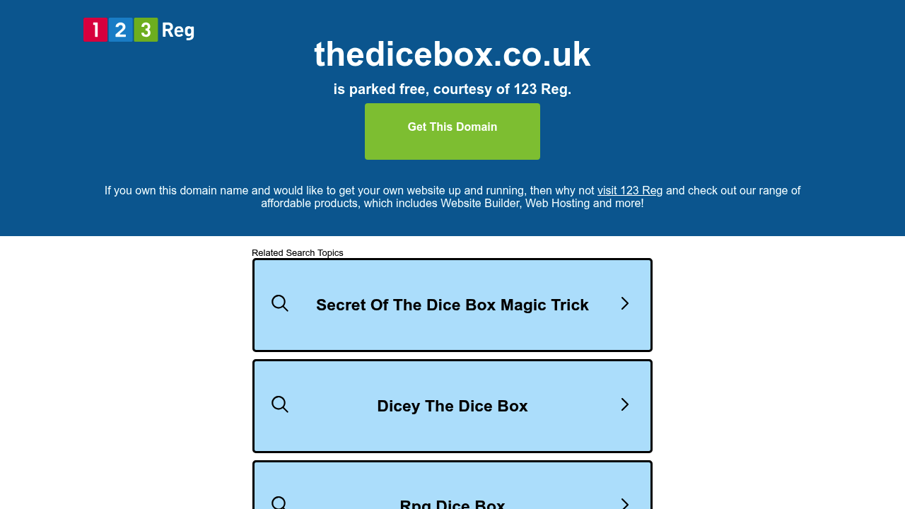 The Dice Box tabletop retailer