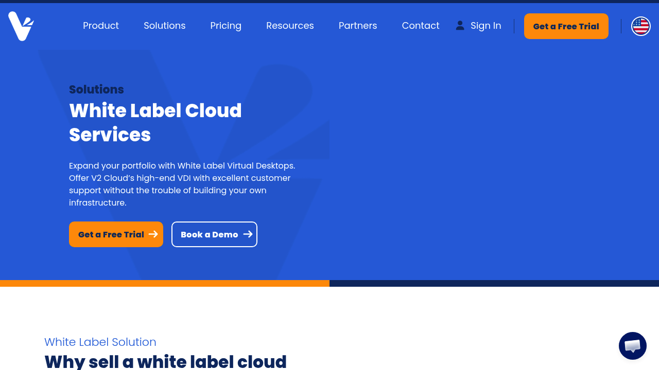 Desktop screenshot of V2 Cloud web interface