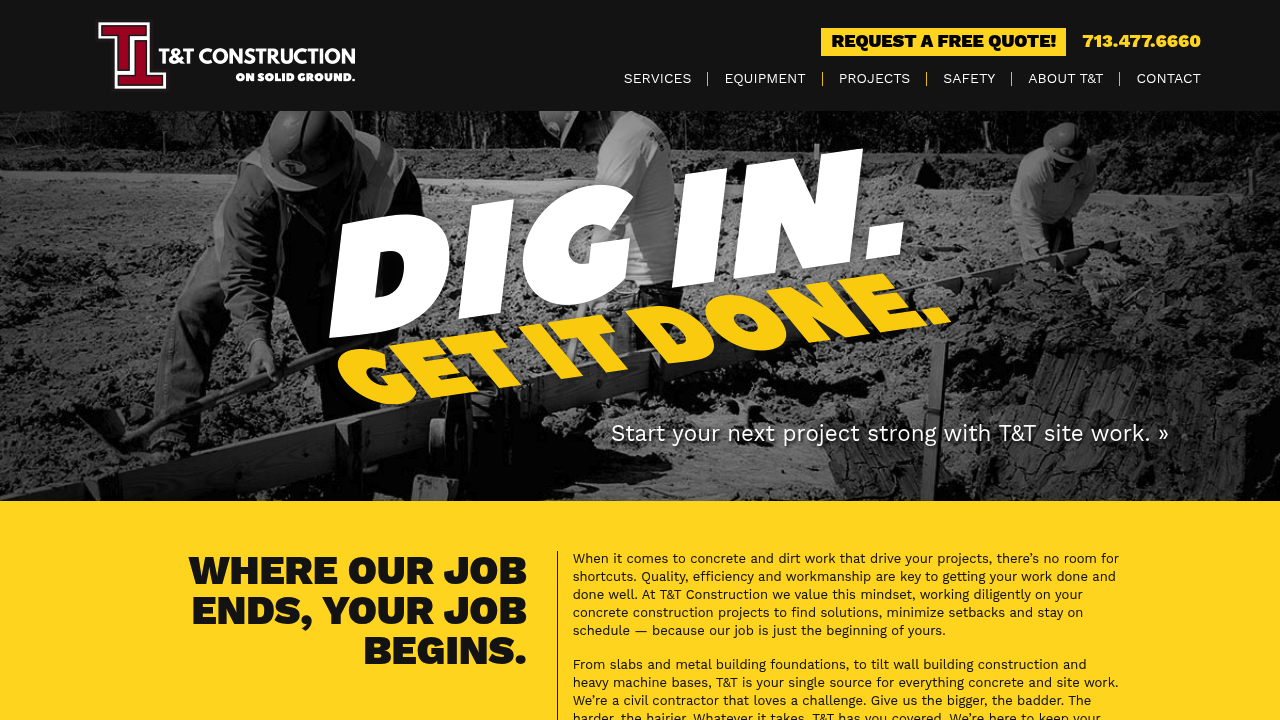 T & T Construction professional concrete services