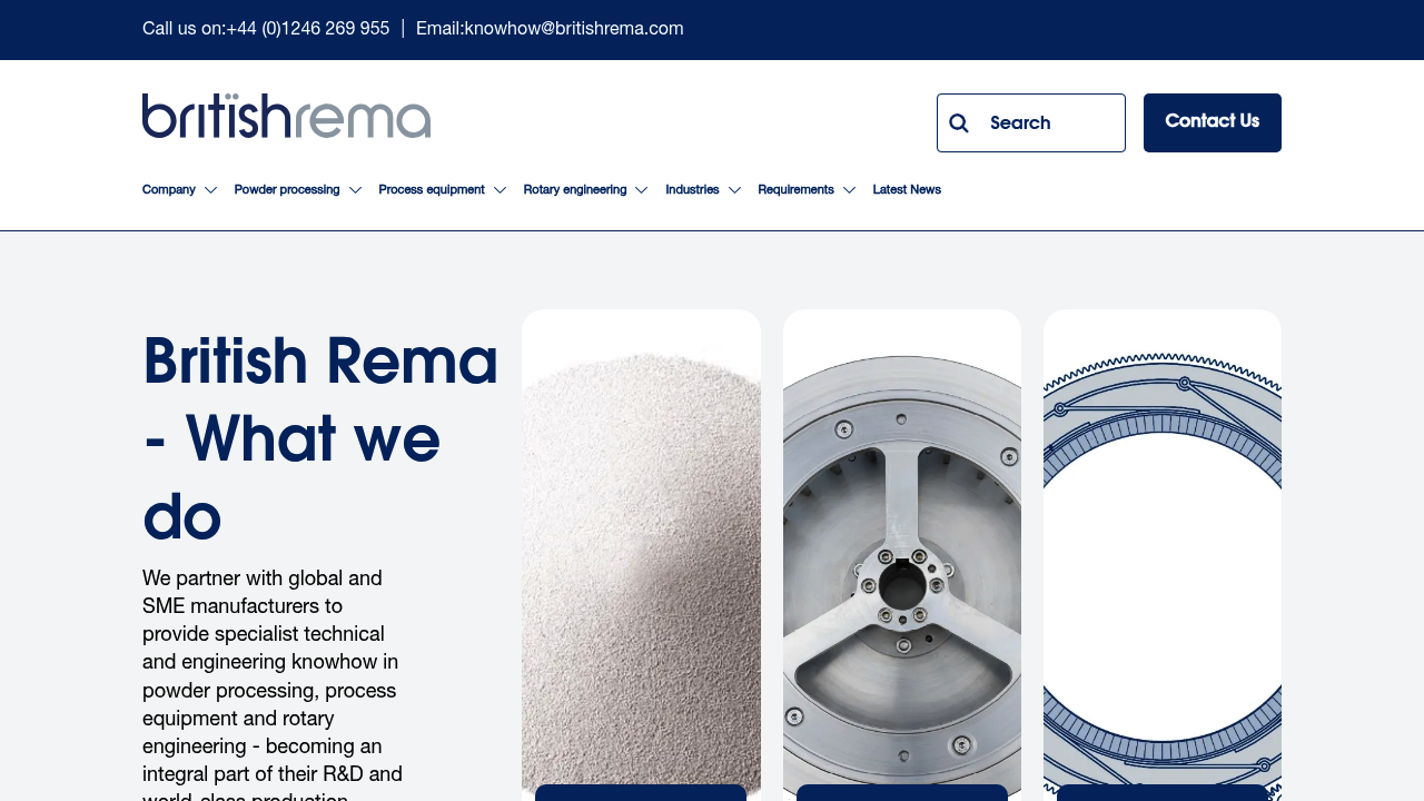 British Rema powder processing equipment