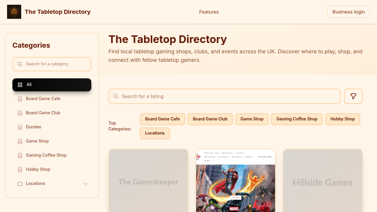 The Tabletop Directory