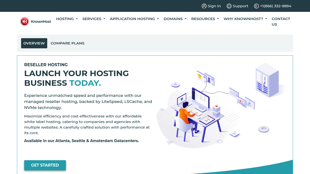 Desktop screenshot of KnownHost web interface