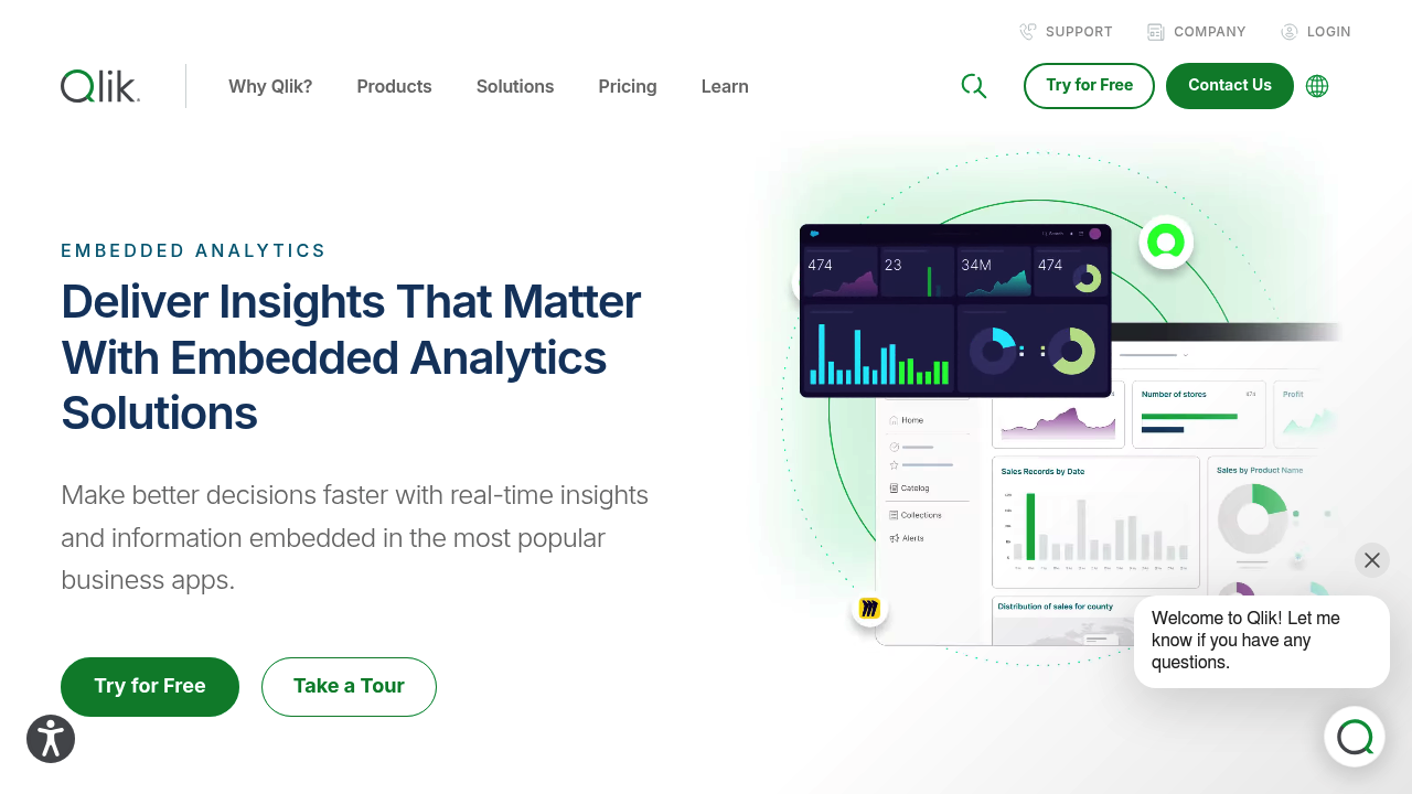 Desktop screenshot of Qlik web interface