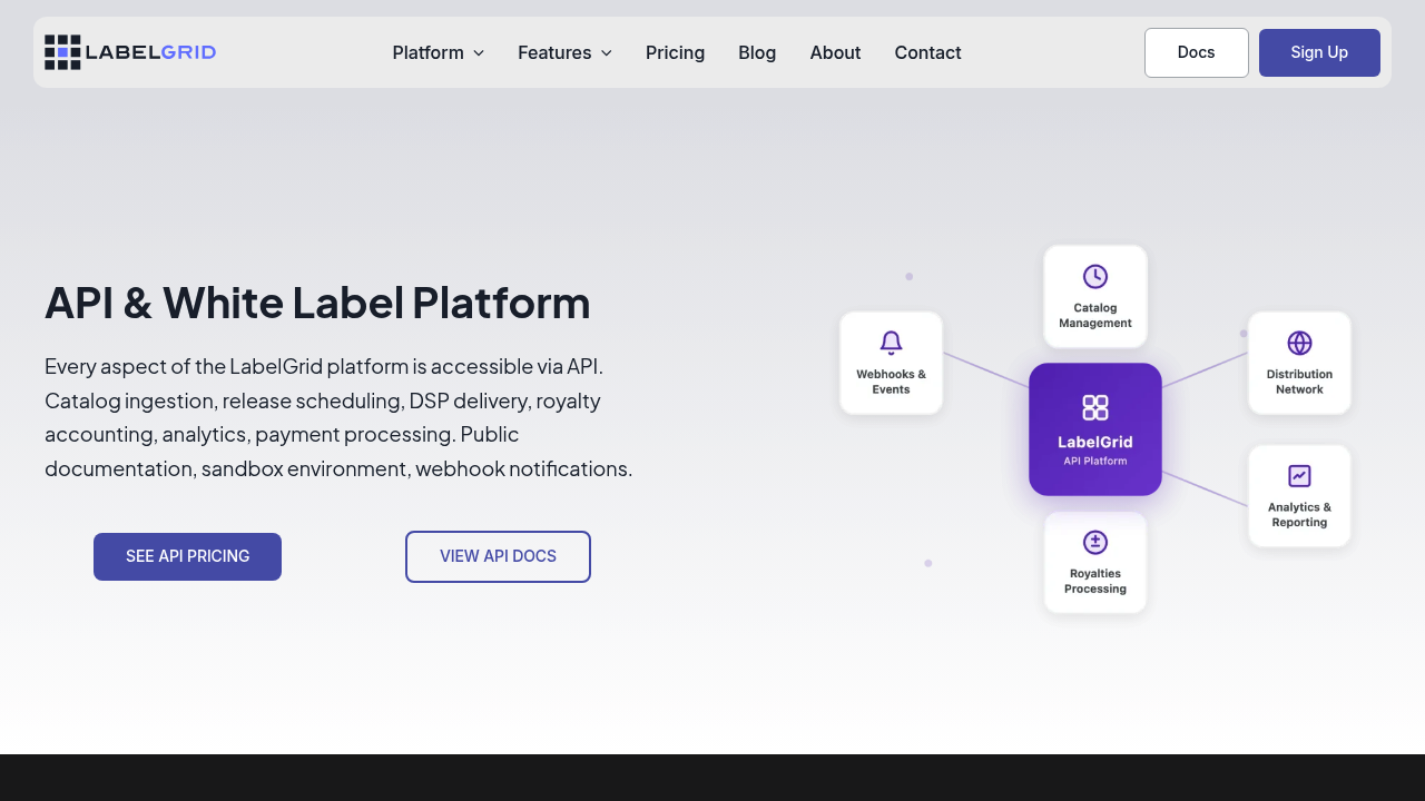 Desktop screenshot of LabelGrid web interface