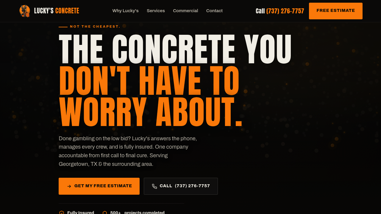 Lucky's Concrete Georgetown professional concrete services