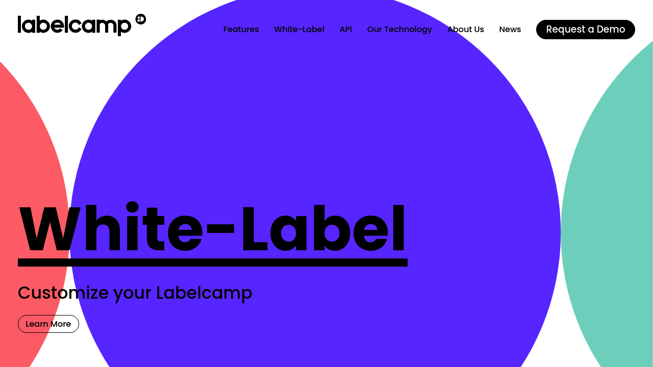 Desktop screenshot of Labelcamp web interface