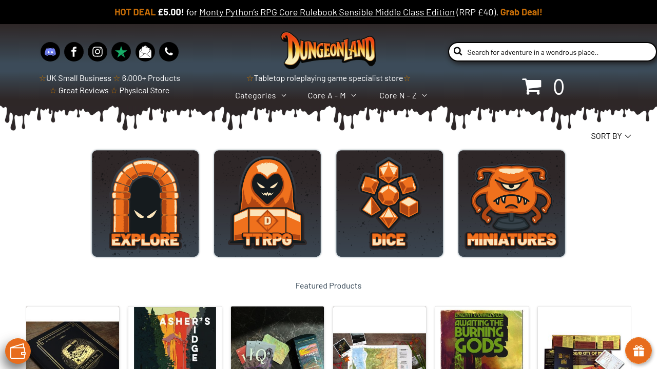 Dungeonland roleplaying game store