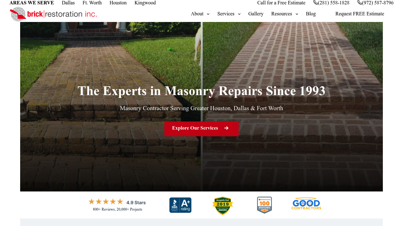 Brick Restoration professional brick restoration services