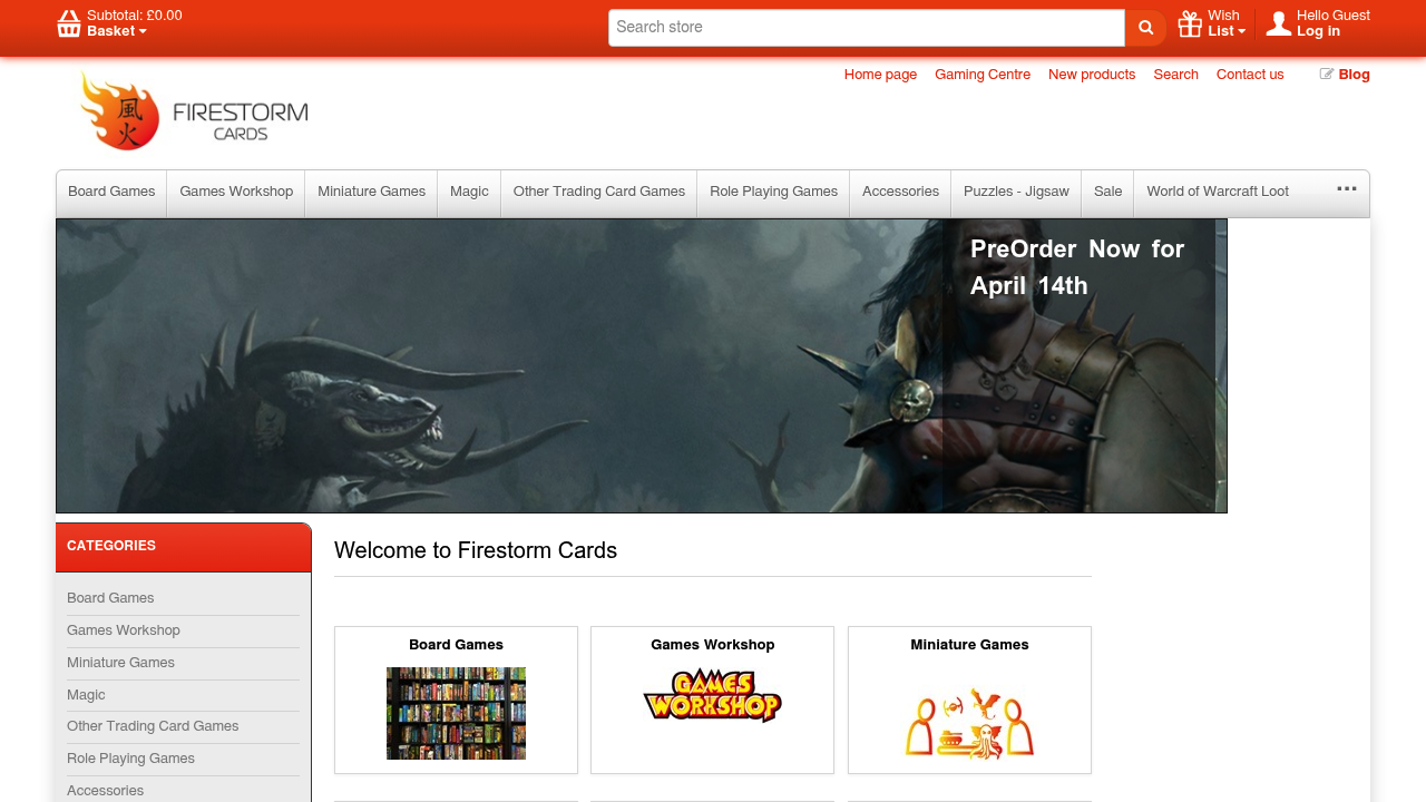 Firestorm Cards tabletop business image