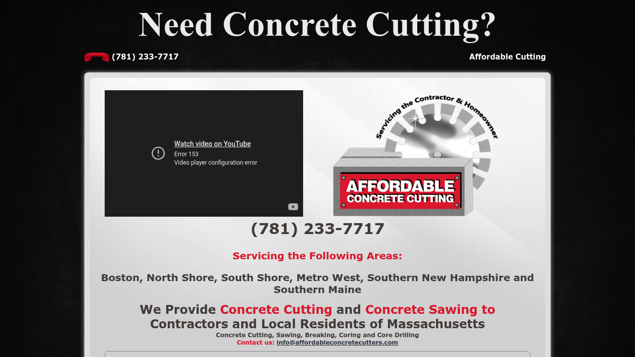 Affordable Concrete Cutting professional concrete services