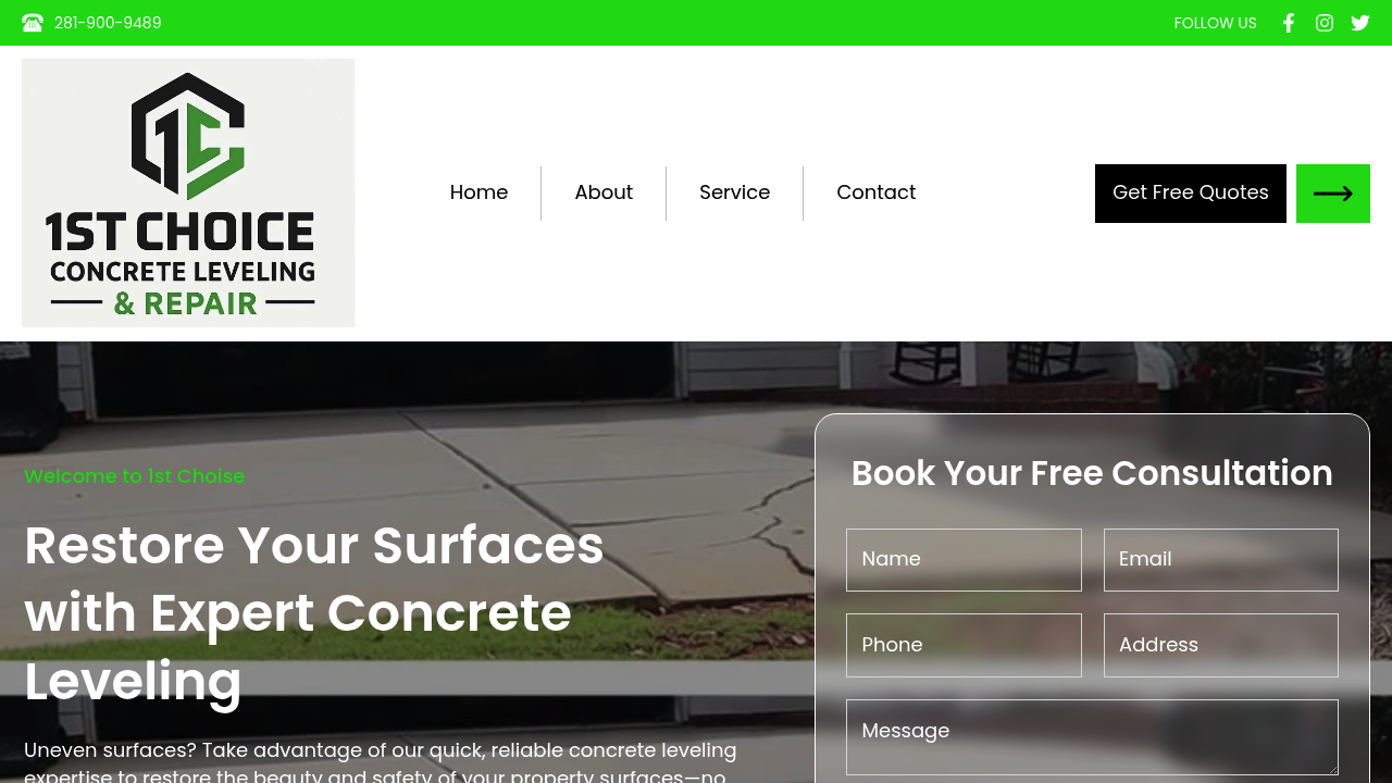 1st choice concrete leveling & repair professional concrete services
