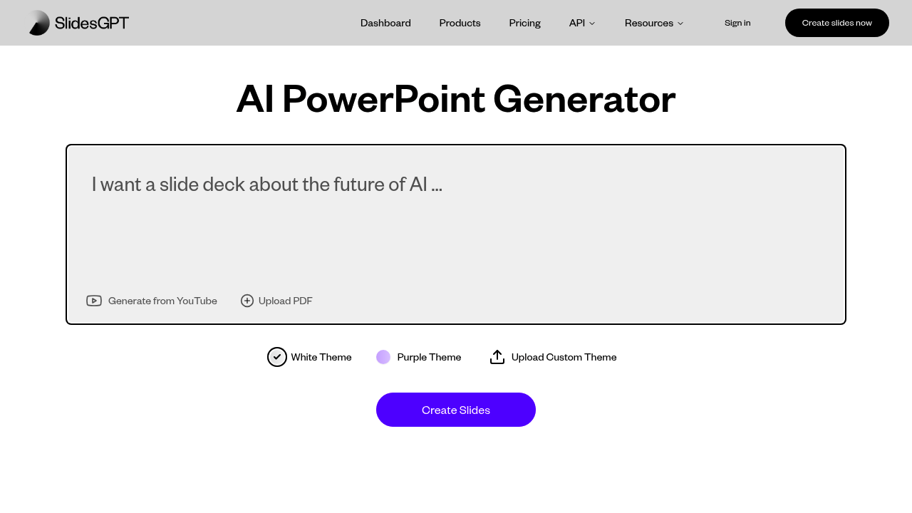 SlidesGPT - AI PowerPoint Powered by ChatGPT API