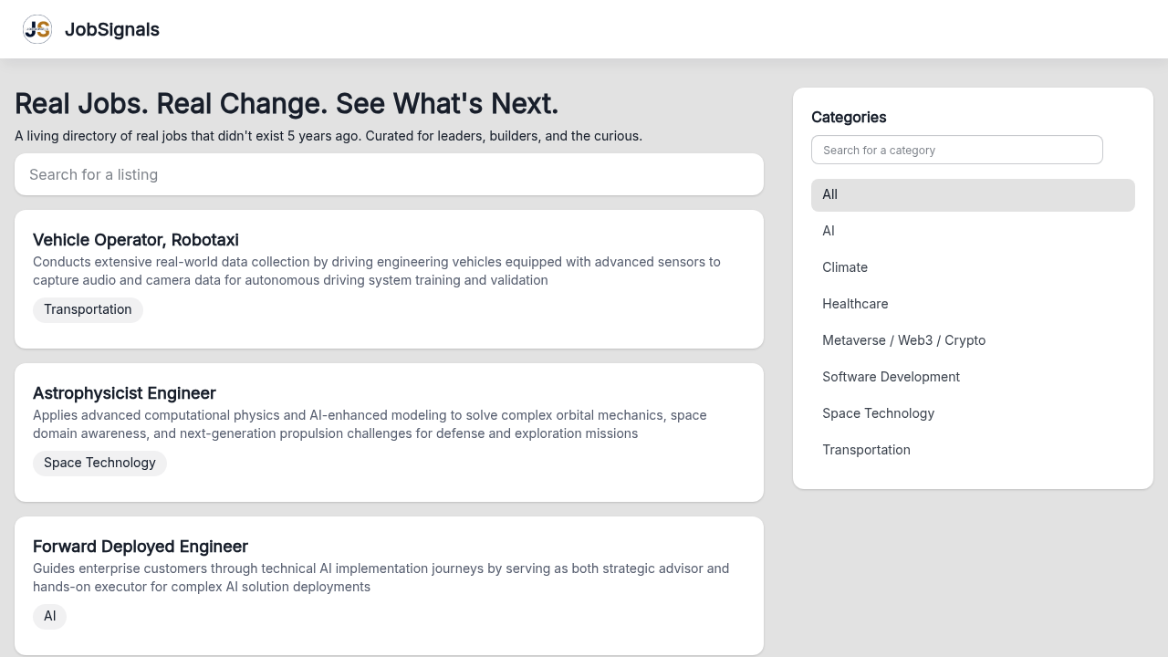 Real Jobs. Real Change. See What's Next.