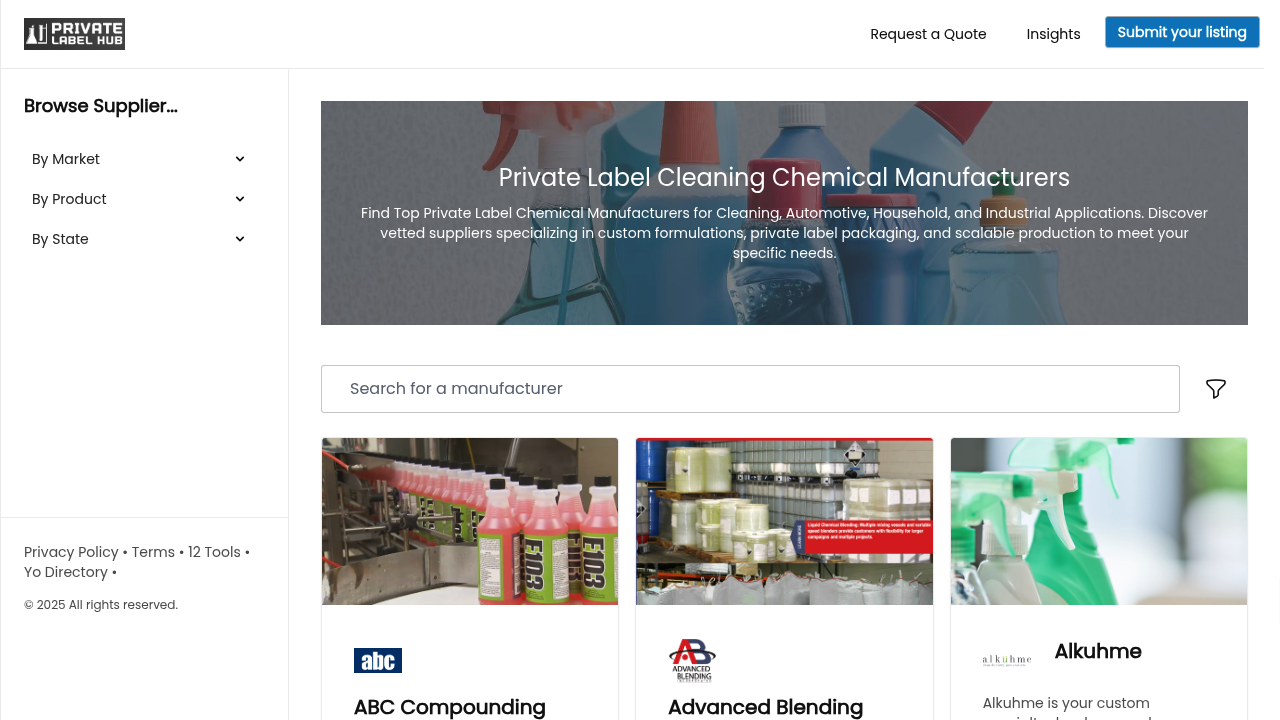 Private Label Cleaning Chemical Manufacturers