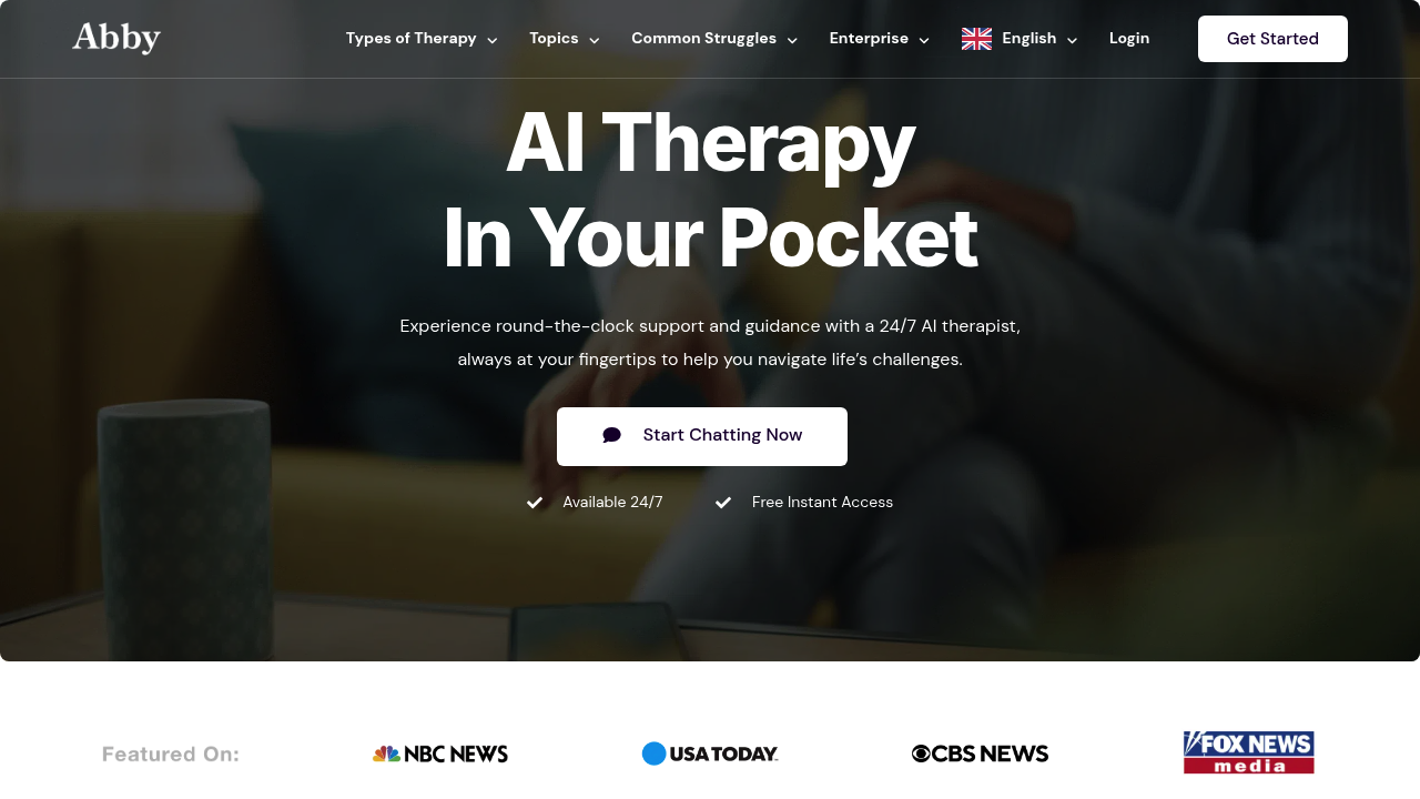 Abby - Your AI Therapist. 100% Free, Available 24/7