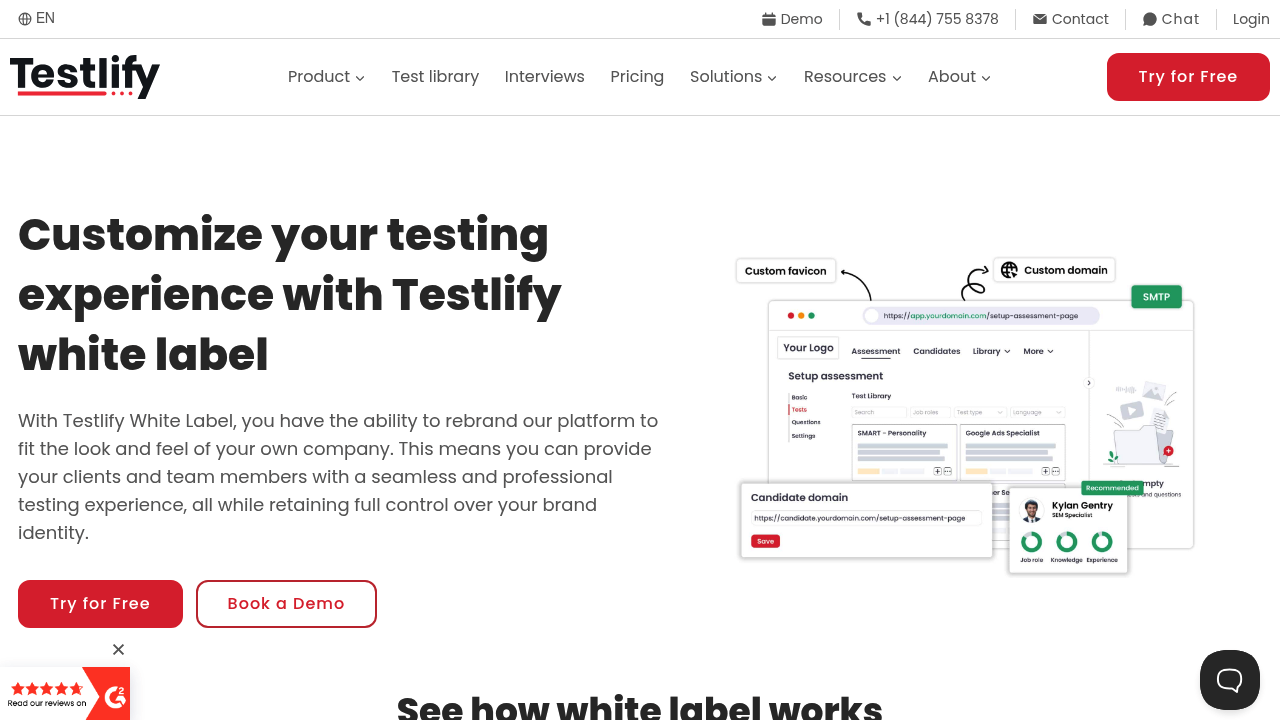Desktop screenshot of Testlify software interface