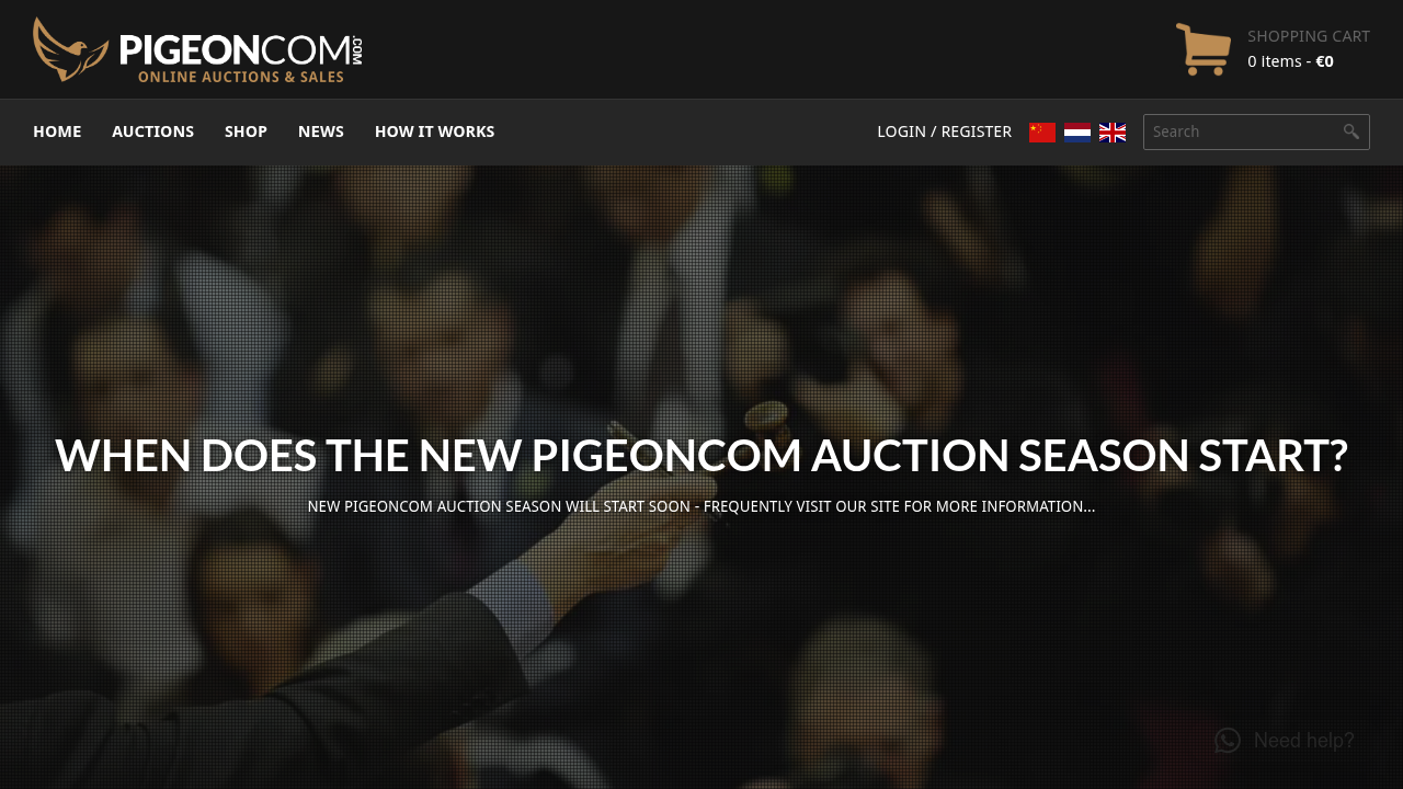 Pigeoncom racing pigeon auction image